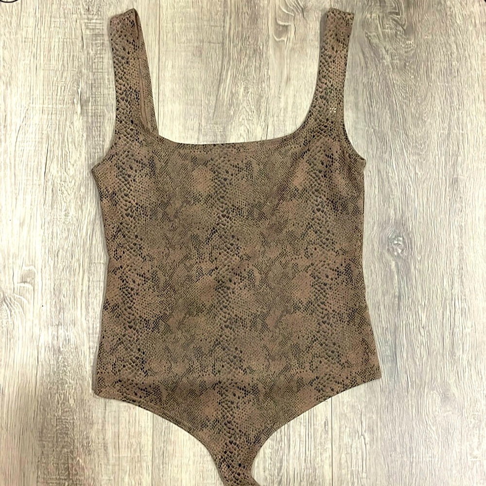 Snake skin light brown bodysuit